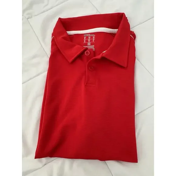 Wilson Polo Shirt Mens Medium Red Navy Team Jersey Golf Tennis Collared 3 Button - Picture 8 of 9